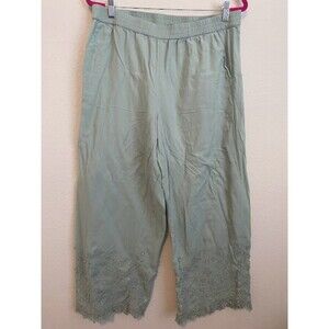 Soft Surroundings Bois De Fleurs Pants Wide Leg Seaglass L